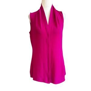 Banana Republic Fuchsia Pink V-neck Sleeveless Blouse Women's Top Size 2 | 26-34